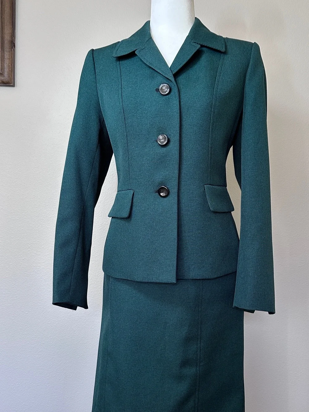 Evan-Picone Green Skirt Suit Women’s Size 8 Classic Career Office Business Wea